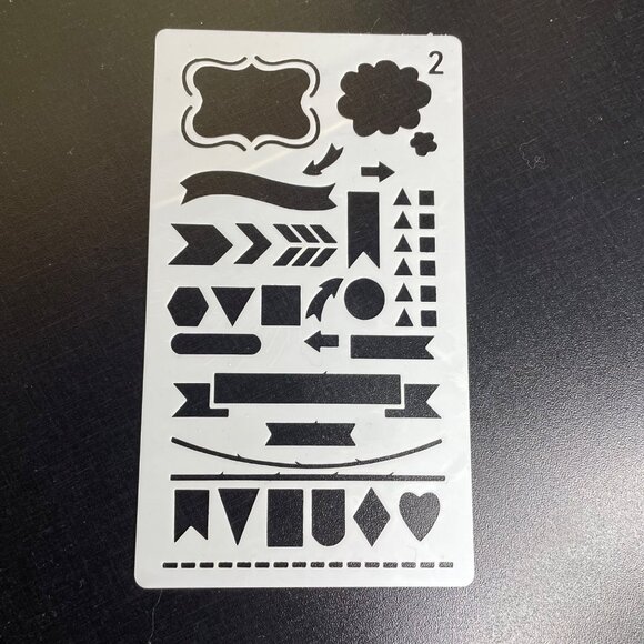 Reusable Art Planner Stencil Speech Bubbles Arrows Banners Flags Checklist mq Mi - Picture 1 of 3